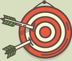 Image of a target with two arrows in it.