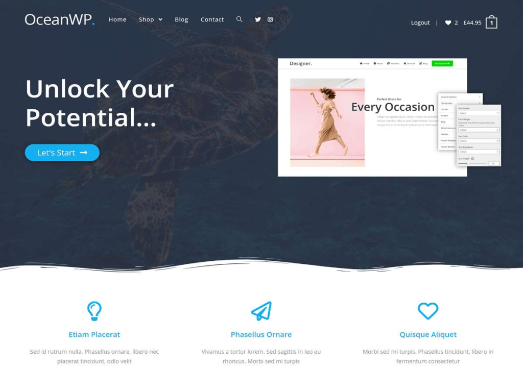 OceanWP theme homepage.