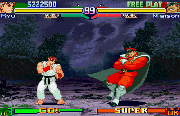 Image of street fighter video game battle.