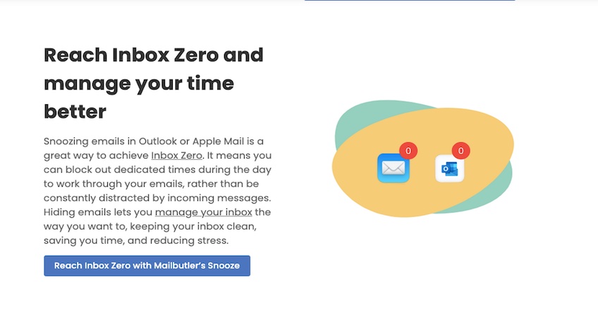 Reach Inbox Zero landing page. 
