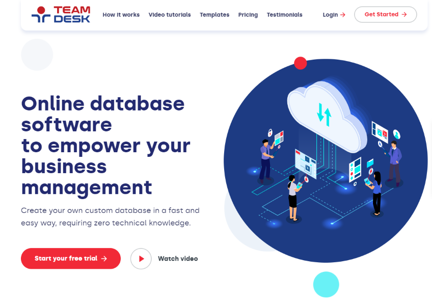 TeamDesk home page