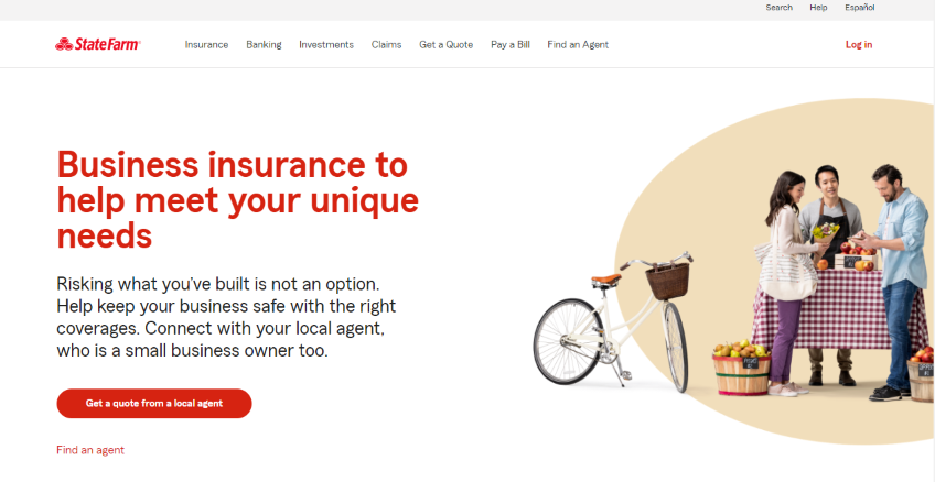 State Farm small business insurance homepage