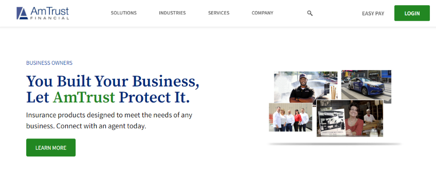 AmTrust Financial small business insurance homepage