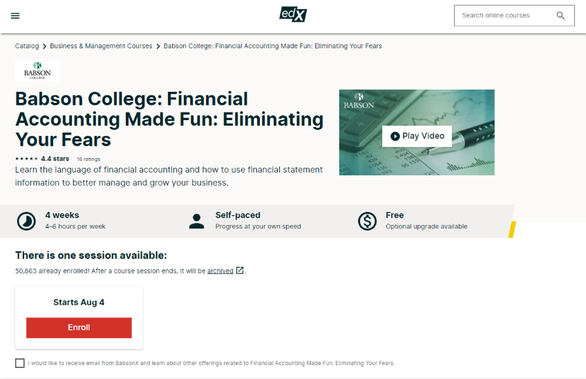 Financial Accounting Made Fun: Eliminating Your Fears course page. 